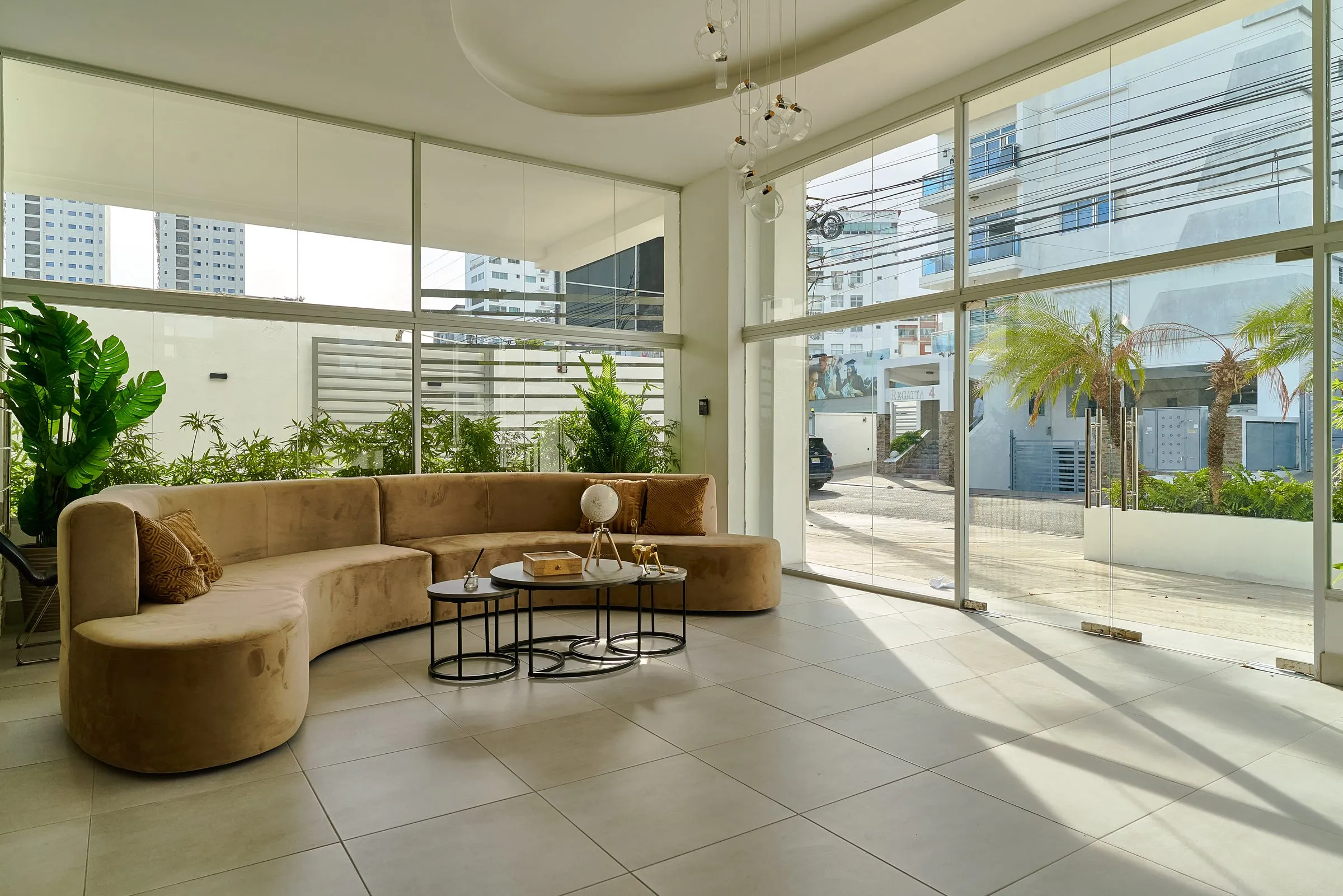 Lobby lounge of Central Suites Tower in Santo Domingo